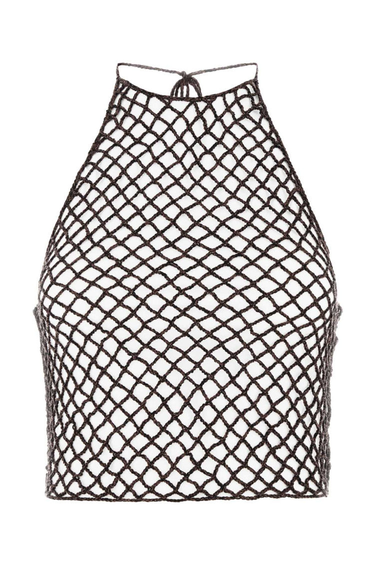 Brown Crochet Halter Neck Top 1