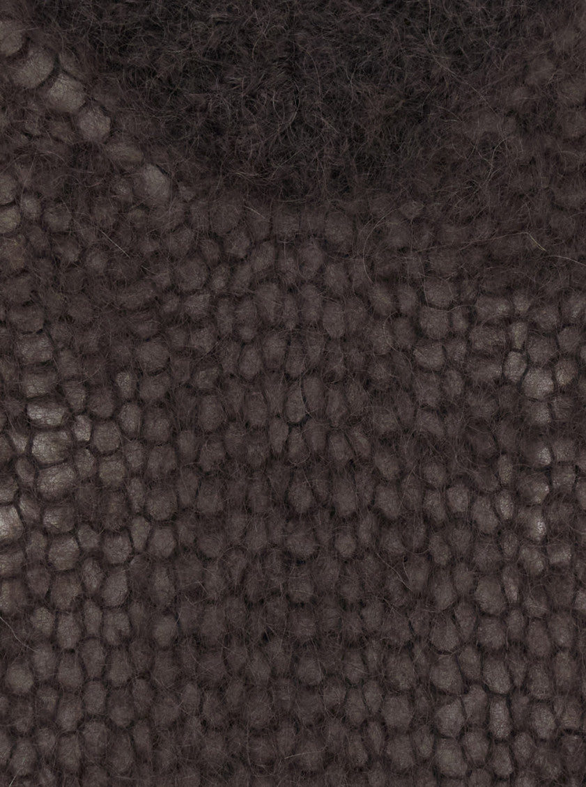 Brown Knitted V Neck Top 3