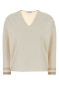 Off White V Neck Sweatshirt 1