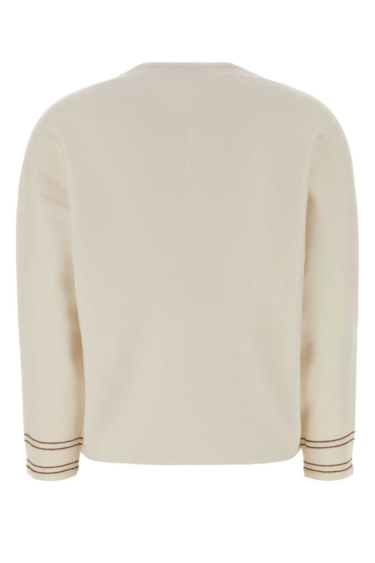 Off White V Neck Sweatshirt 2