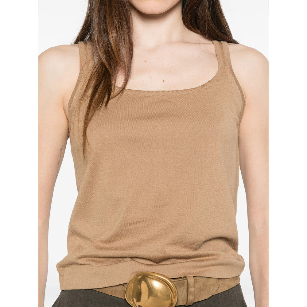 Beige Scoop Neck Top 3