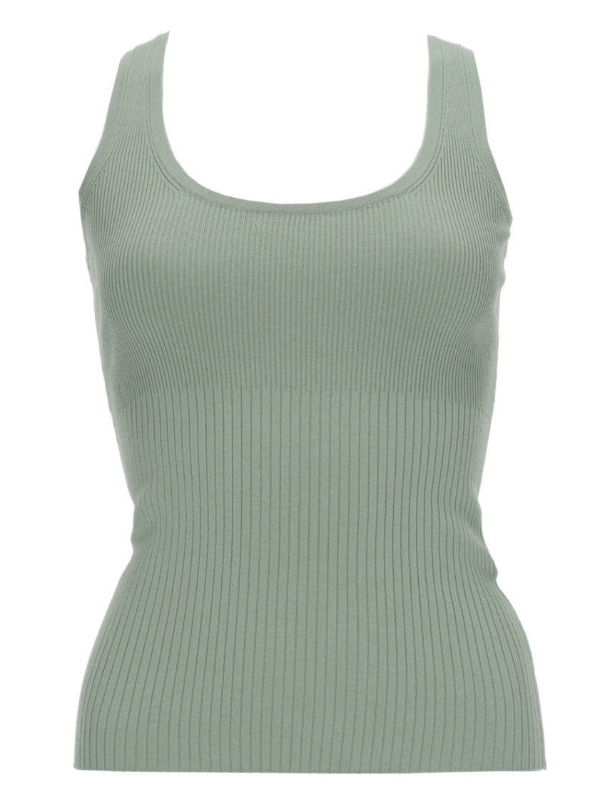 Green Scoop Neck Top 1