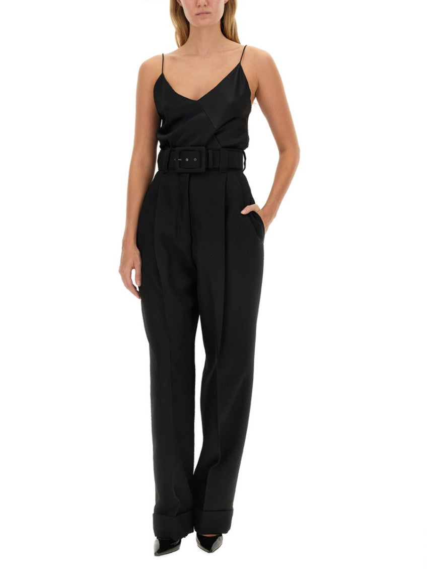Black Solid V Neck Top 3