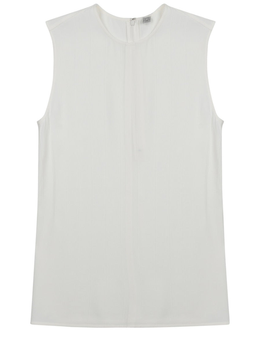 White Solid Round Neck Top 1
