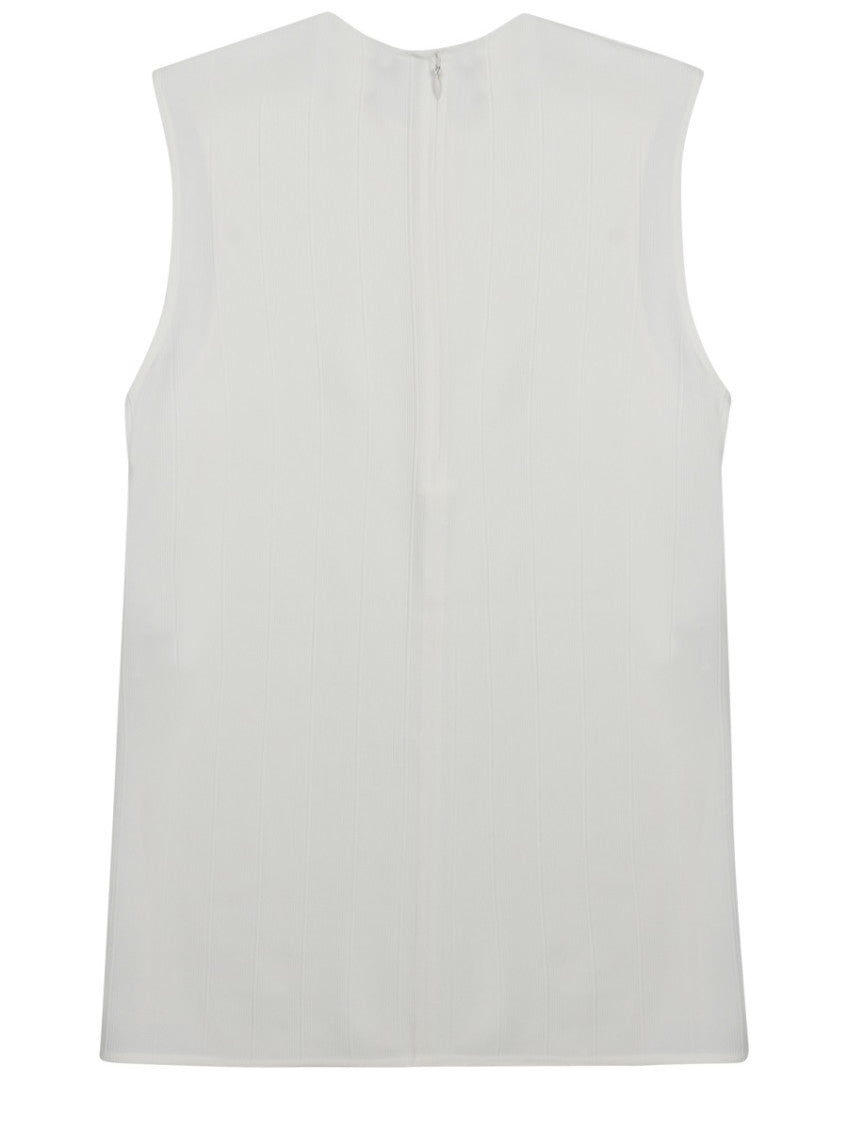 White Solid Round Neck Top 2