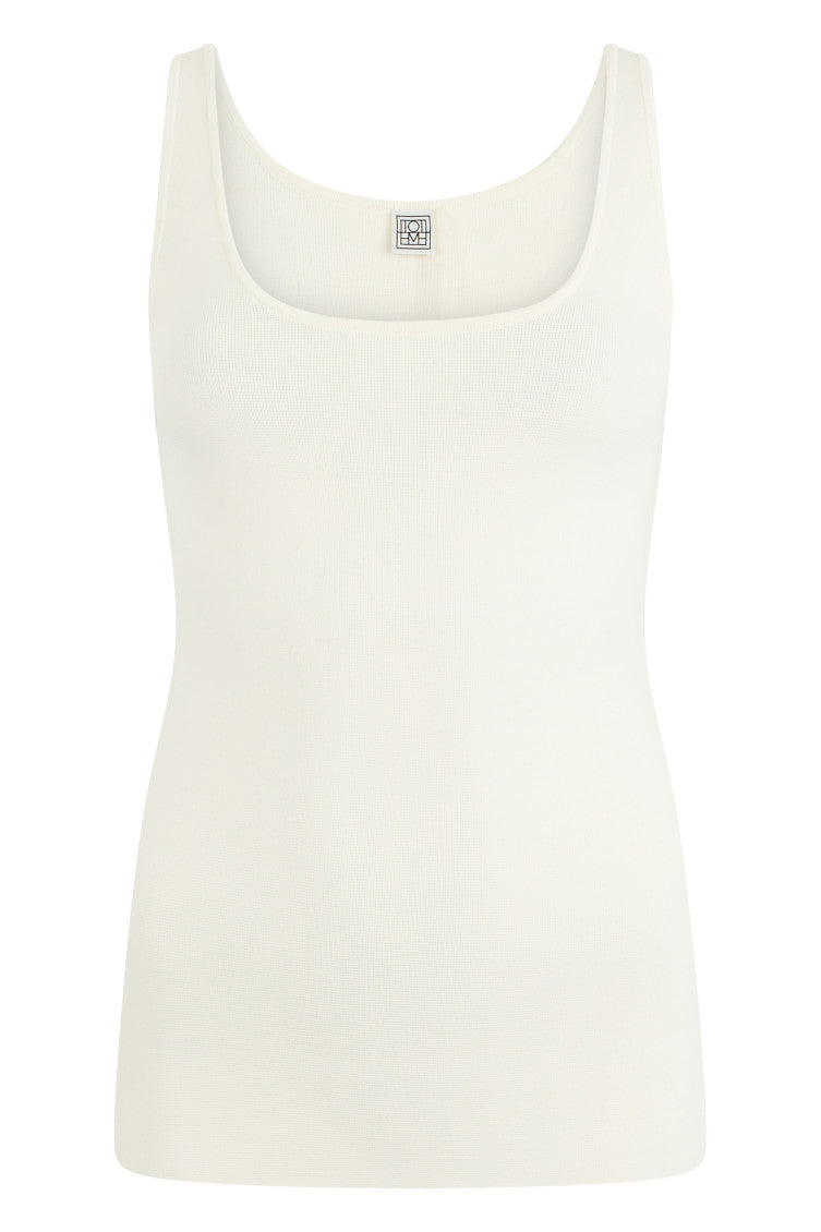 White Scoop Neck Top 1