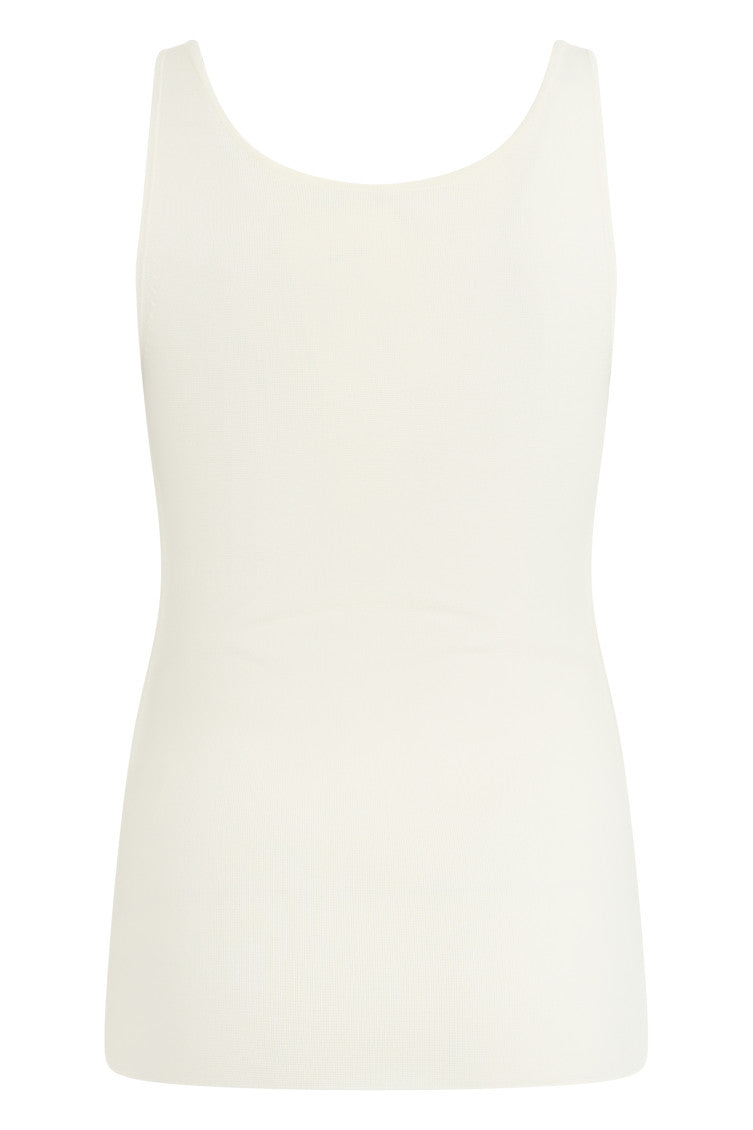 White Scoop Neck Top 2