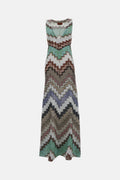 Multicolor Viscose Lamé Gown 1