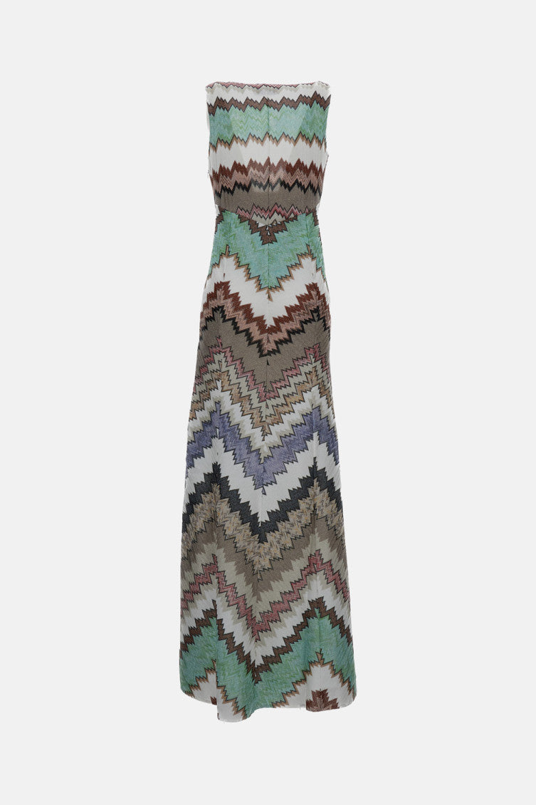 Multicolor Viscose Lamé Gown 2