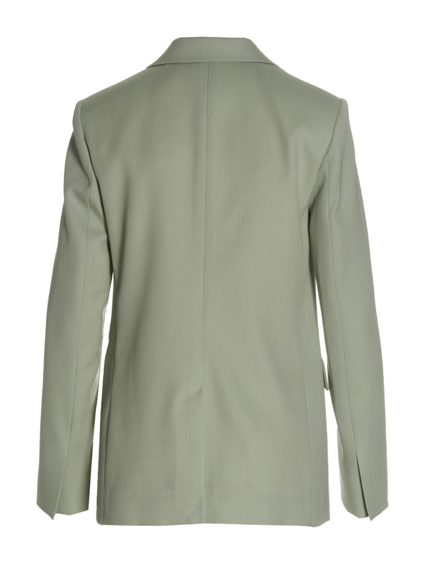 Green Wool single breast blazer jacket 2