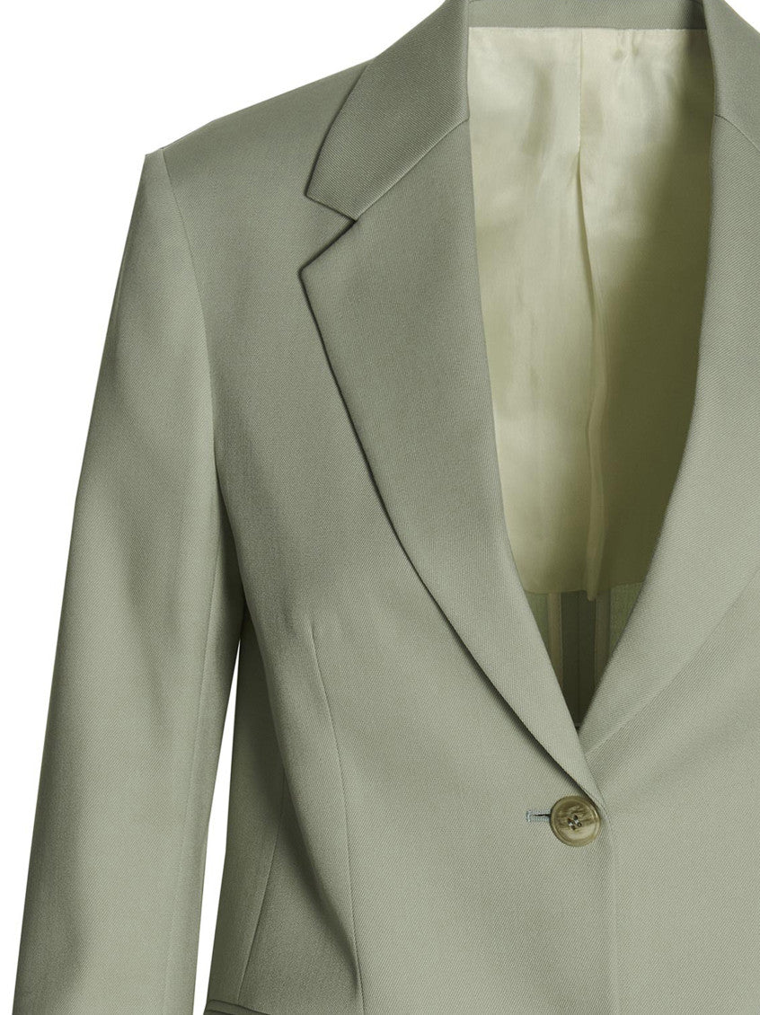 Green Wool single breast blazer jacket 3
