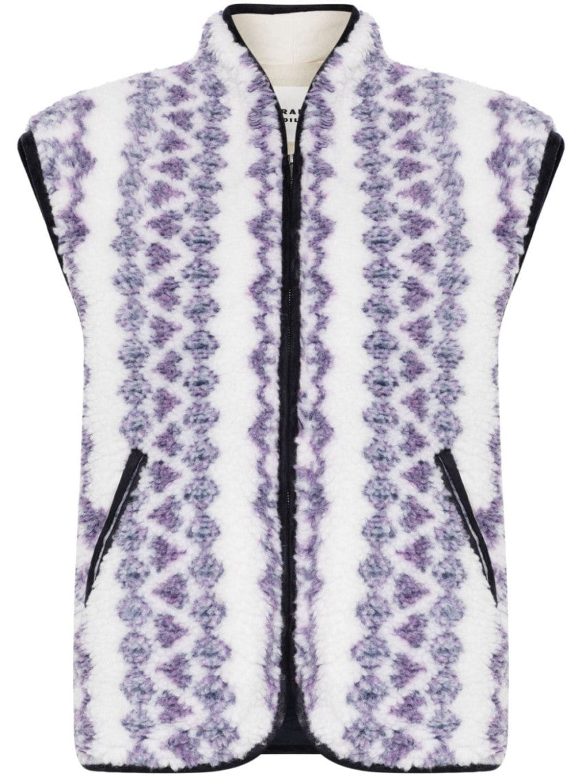 White  Printed Reversible Vest 1