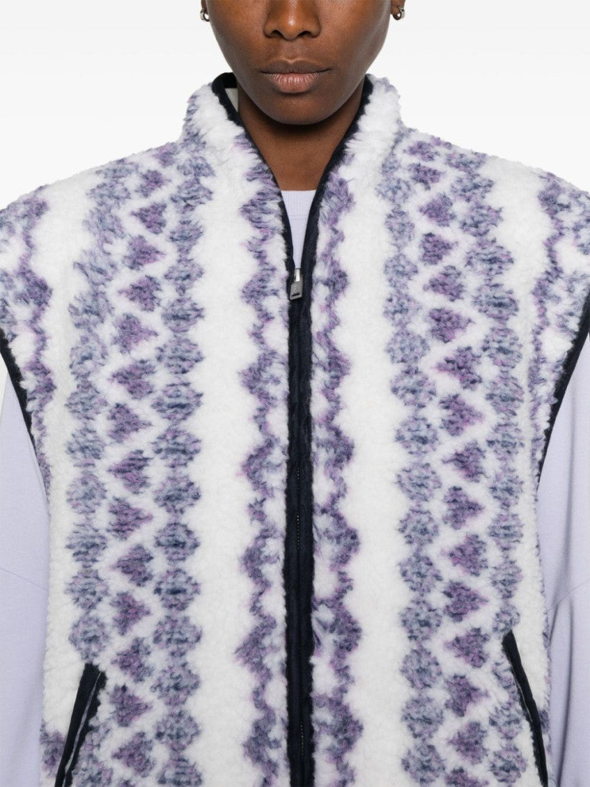 White  Printed Reversible Vest 2