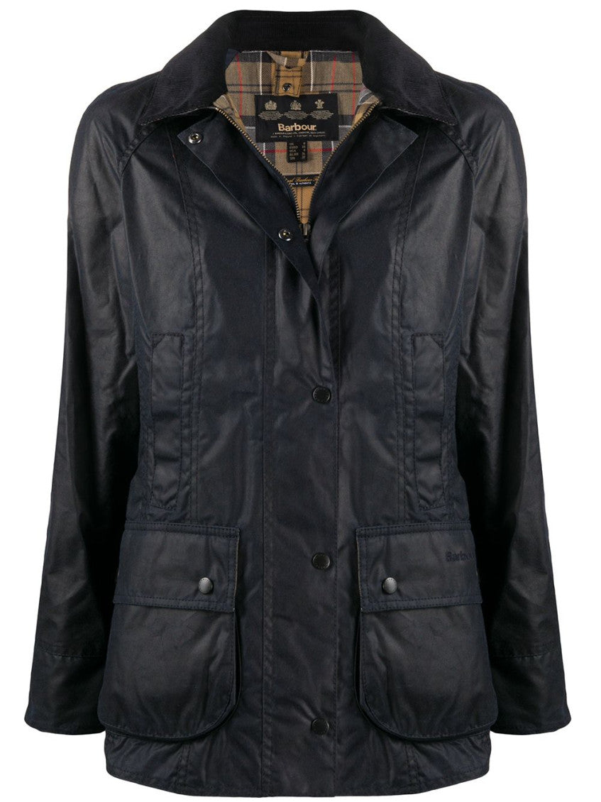 Navy Blue Beadnell Wax jacket 1