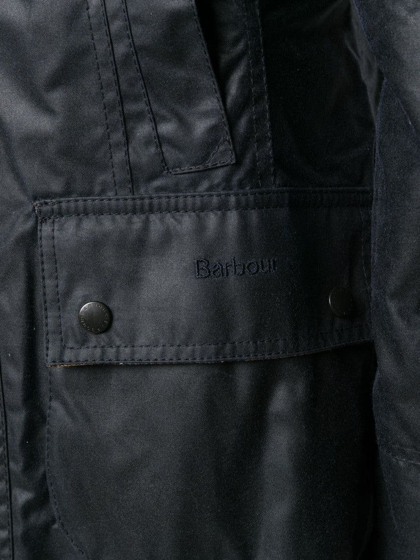Navy Blue Beadnell Wax jacket 2