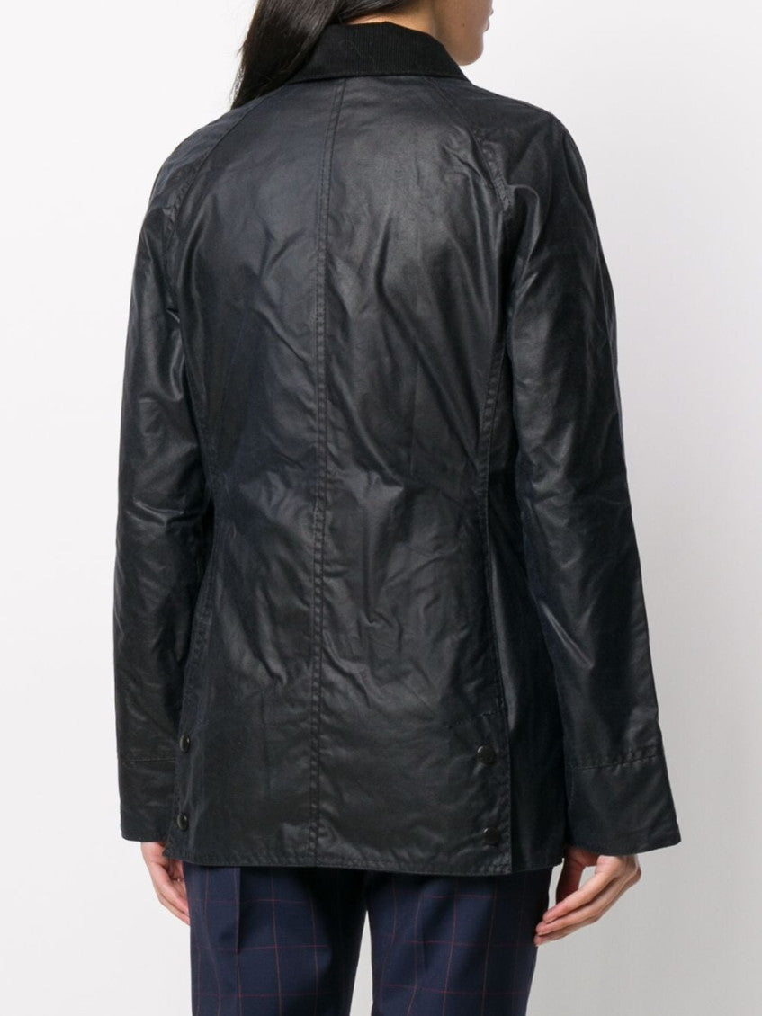 Navy Blue Beadnell Wax jacket 3