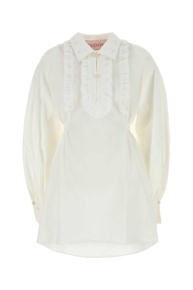 White Cotton And Linen Dress 1