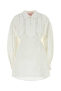 White Cotton And Linen Dress 1