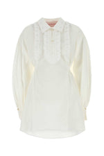 White Cotton And Linen Dress 1