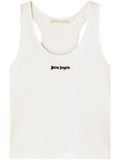 White Logo-embroidered Ribbed Tank Top 1
