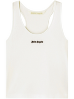 White Logo-embroidered Ribbed Tank Top 1