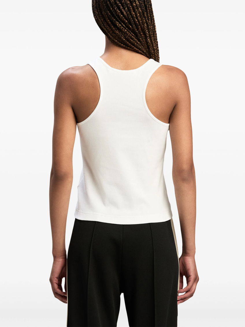 White Logo-embroidered Ribbed Tank Top 4