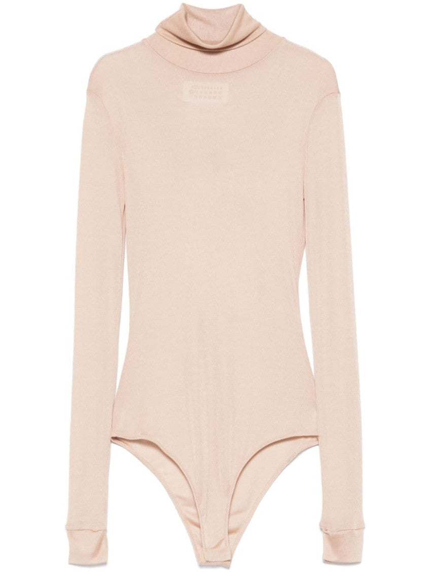 Beige Four Stitch-logo Bodysuit 1