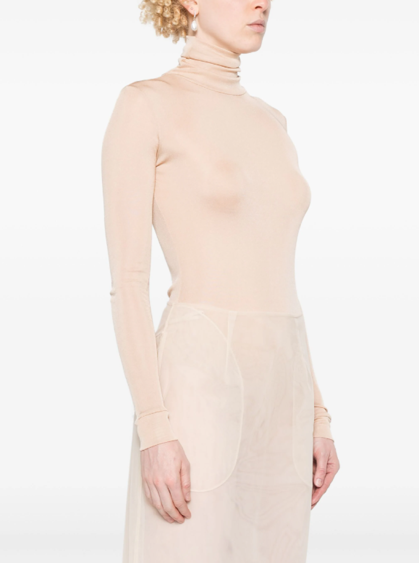 Beige Four Stitch-logo Bodysuit 3