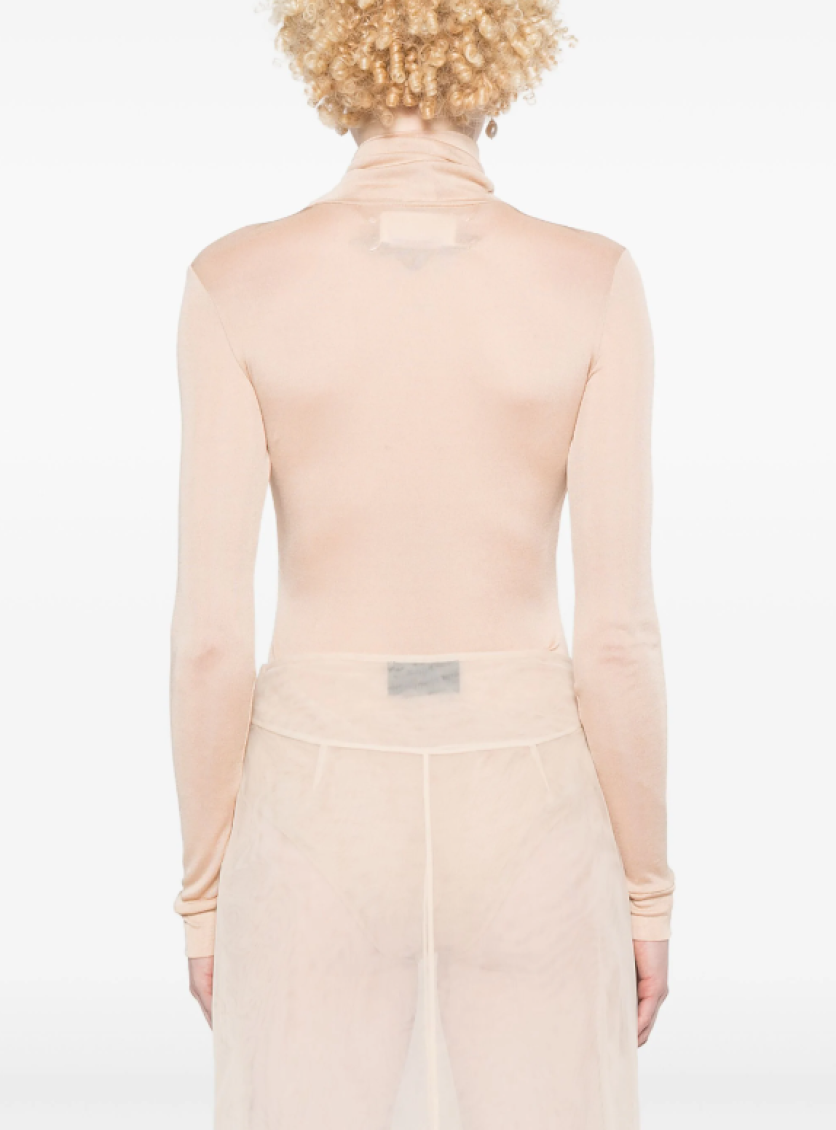 Beige Four Stitch-logo Bodysuit 4