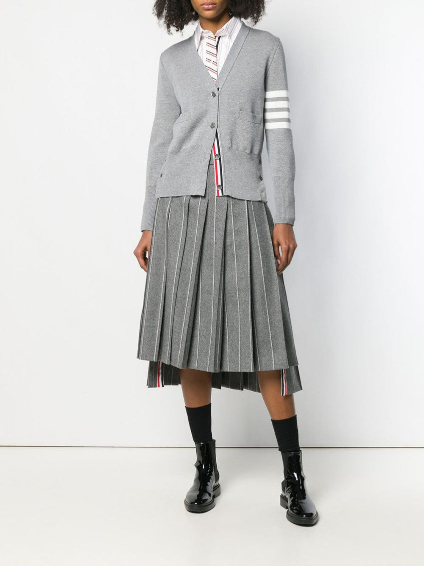 Grey 4-Bar stripe knit cardigan 2