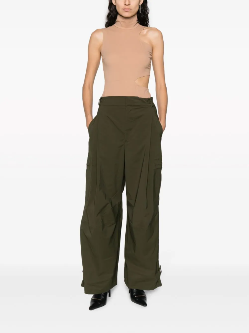 Beige Warm Up Cut-out Bodysuit 2