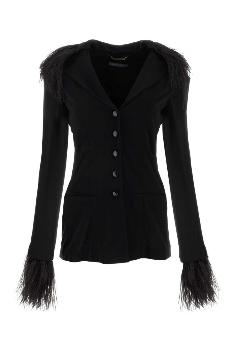 Black crepe blazer 1