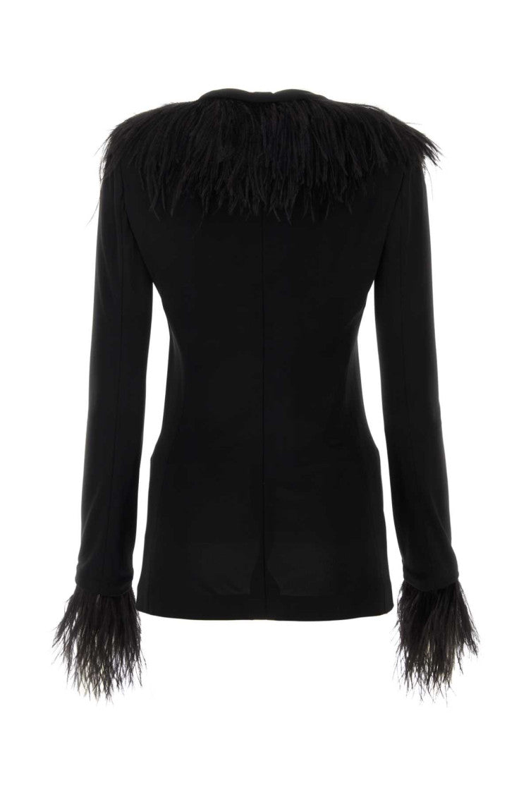 Black crepe blazer 2