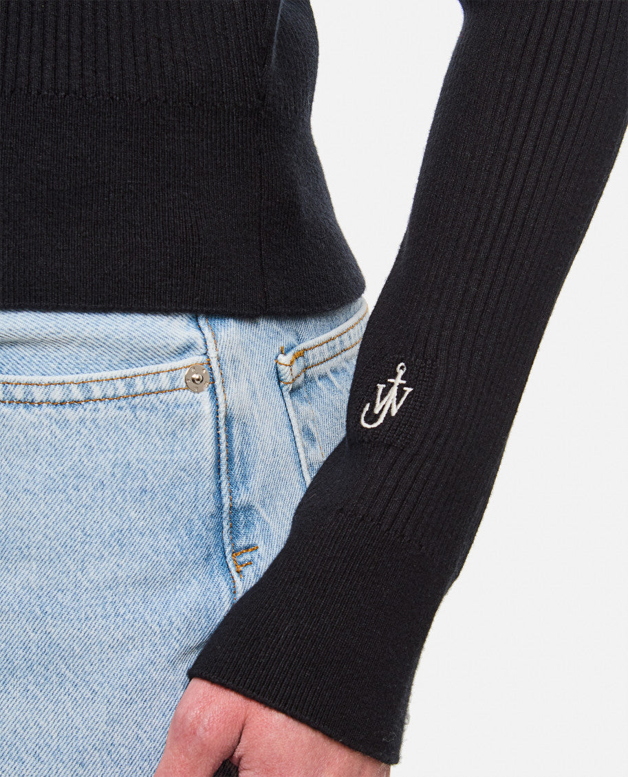 Black Zip-up Fine-knit Cardigan 4