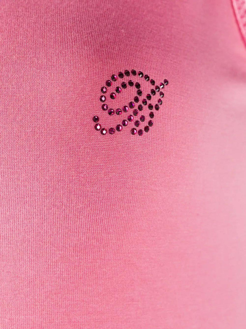 Pink Studded Logo Sleeveless Top 3