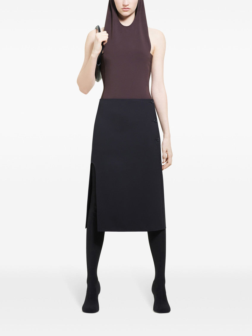 Dark Brown Illusion Hooded Bodysuit 2