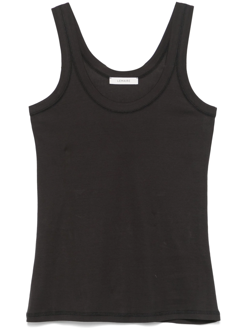 Dark Grey Fine-ribbed Tank Top 1