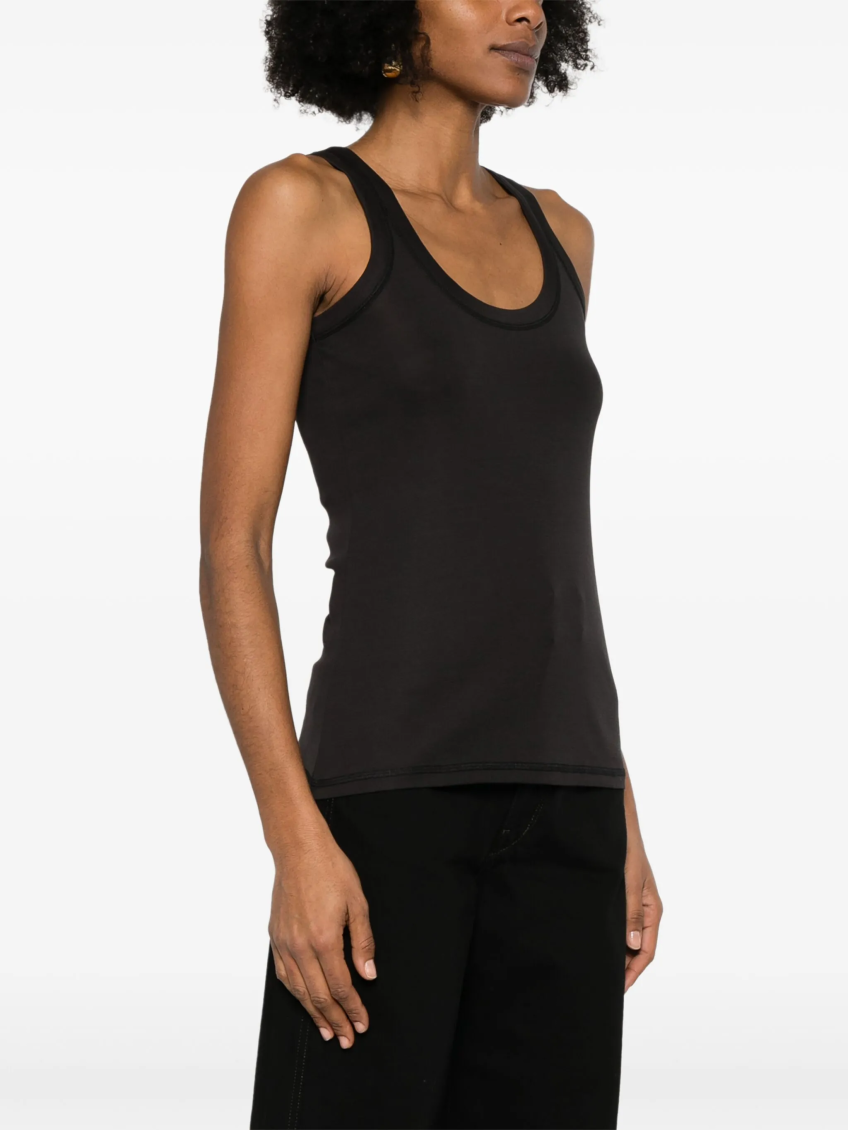 Dark Grey Fine-ribbed Tank Top 3