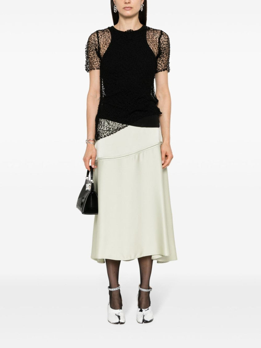 Black Dot-embroidered Semi-sheer Top 2