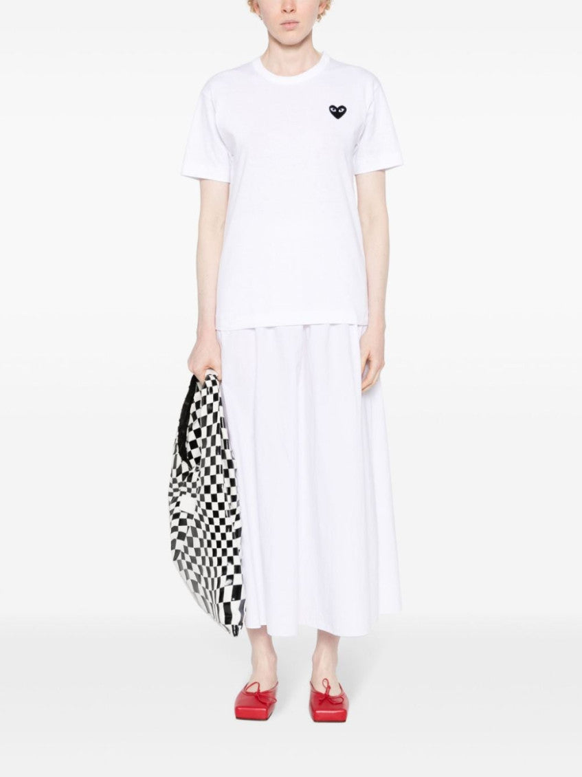 White Logo Cotton T-shirt 5