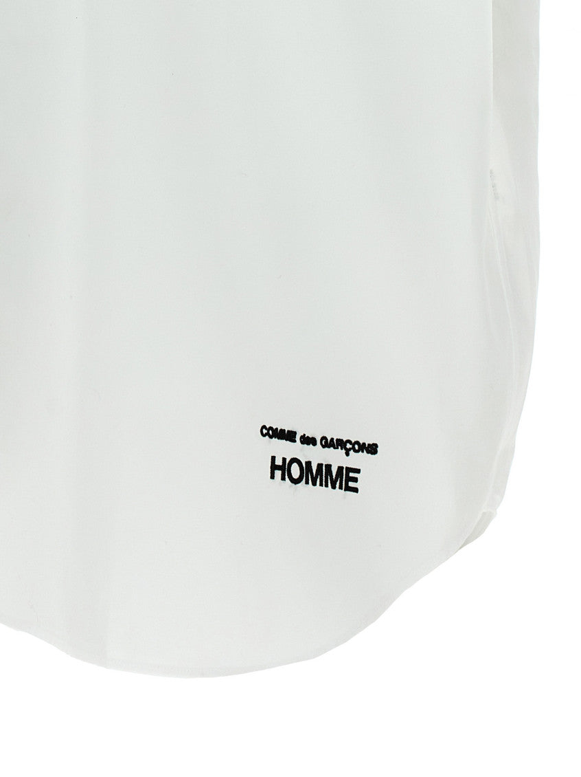 White Logo Embroidery Shirt 4