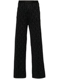 Black Monogram-jacquard Knitted Trousers 1