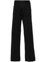 Black Monogram-jacquard Knitted Trousers 1