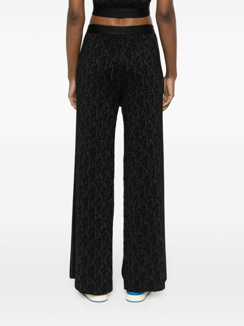 Black Monogram-jacquard Knitted Trousers 3