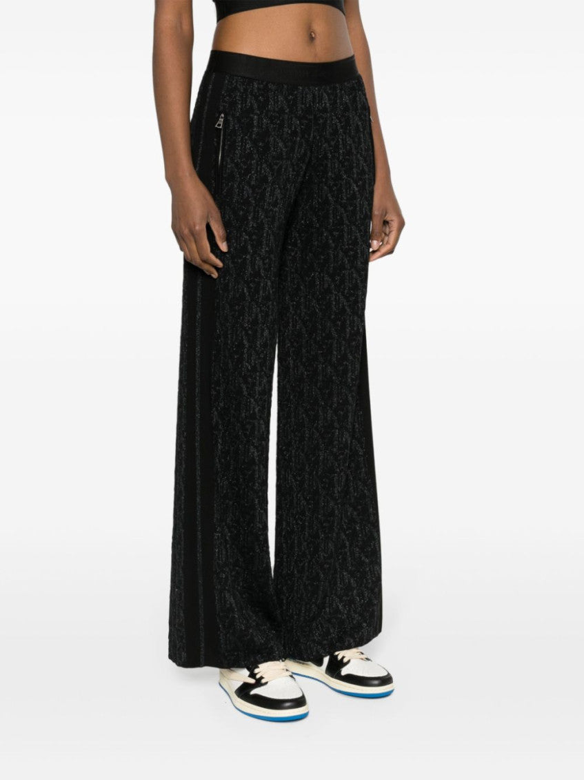 Black Monogram-jacquard Knitted Trousers 4