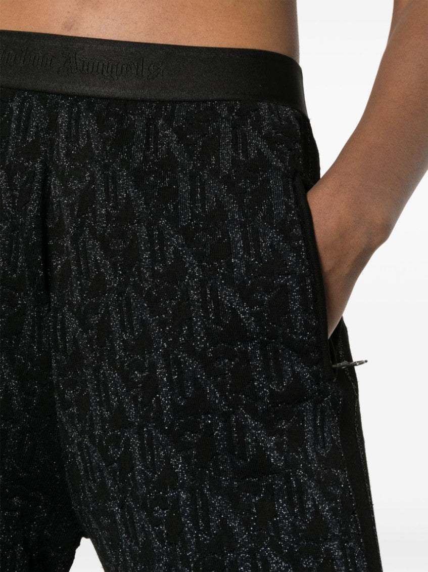 Black Monogram-jacquard Knitted Trousers 5