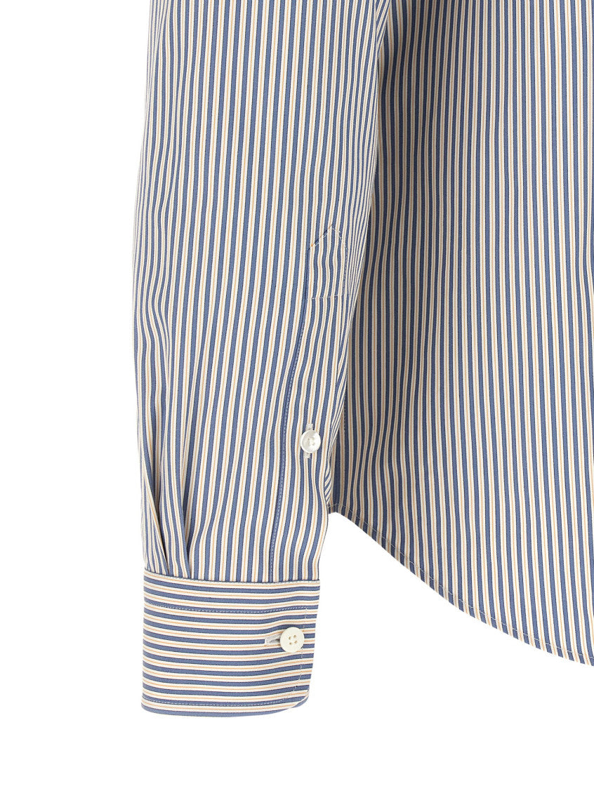 Blue Embroidered Poplin Shirt 3