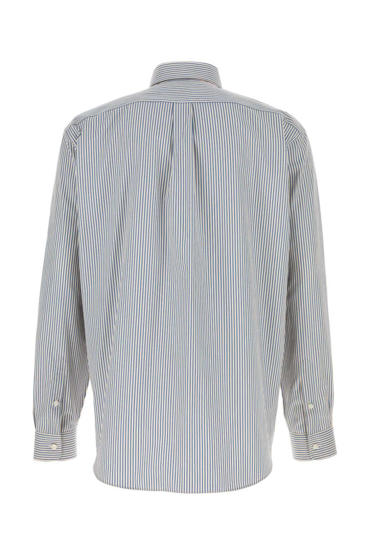 Blue Embroidered Poplin Shirt 4