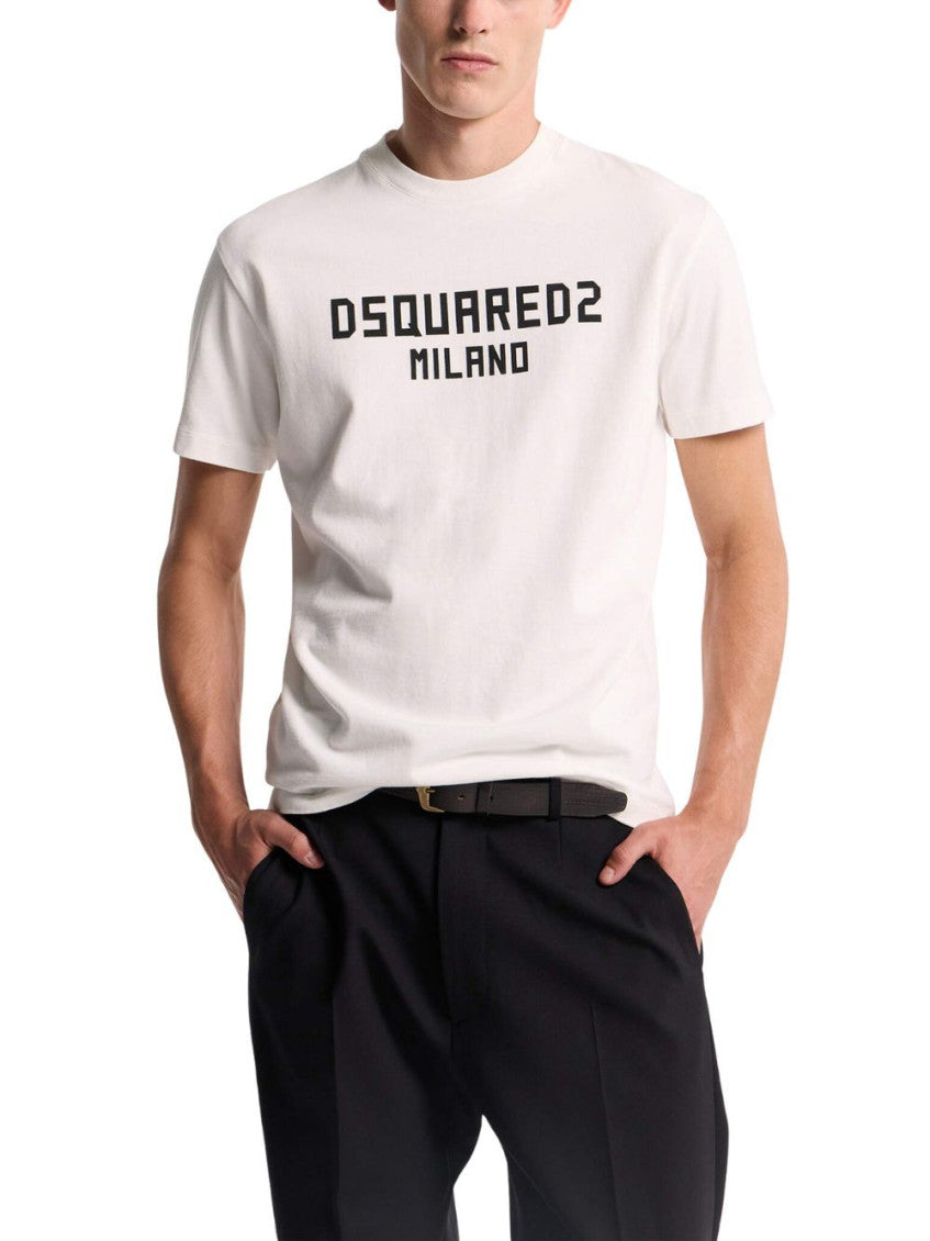 White Cotton Straight Fit T-Shirt 2