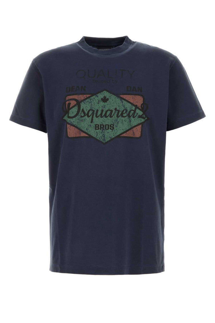 Blue Cotton Straight Fit T-Shirt 1